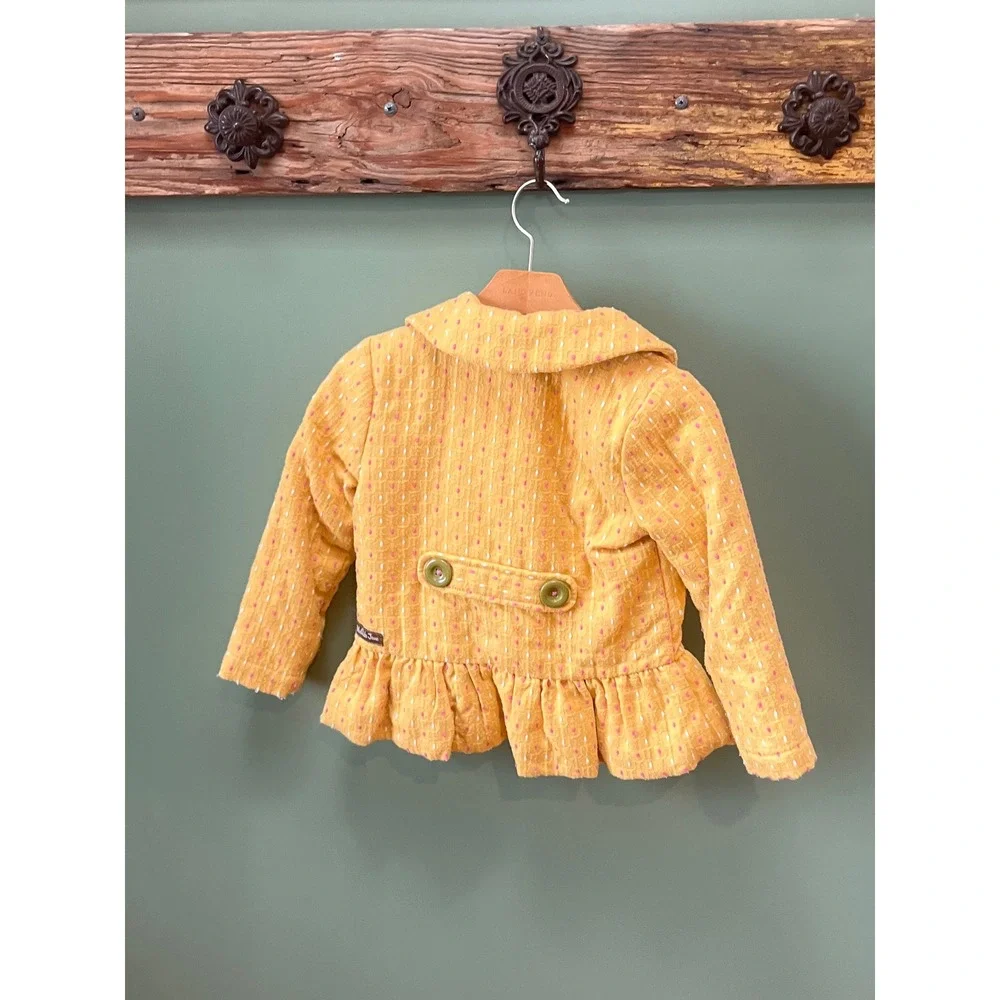 Matilda Jane Goodness Girls Peplum Jacket Mustard Yellow Dotted Size‎ 4 4T